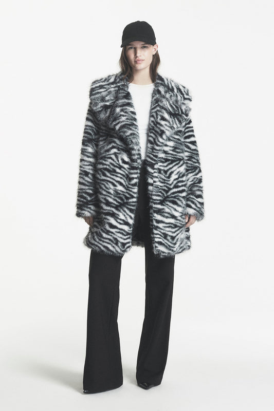 Faux Fur Snow Leopard Jacket