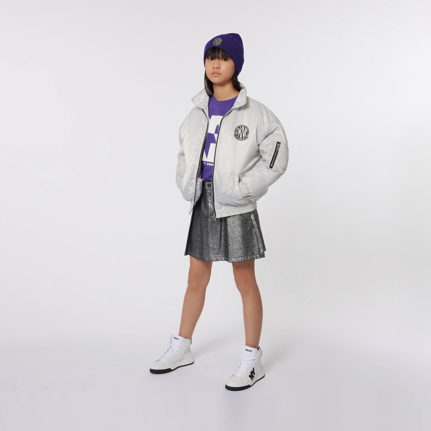 LONG SLEEVE BOMBER JACKET WITH LOGO