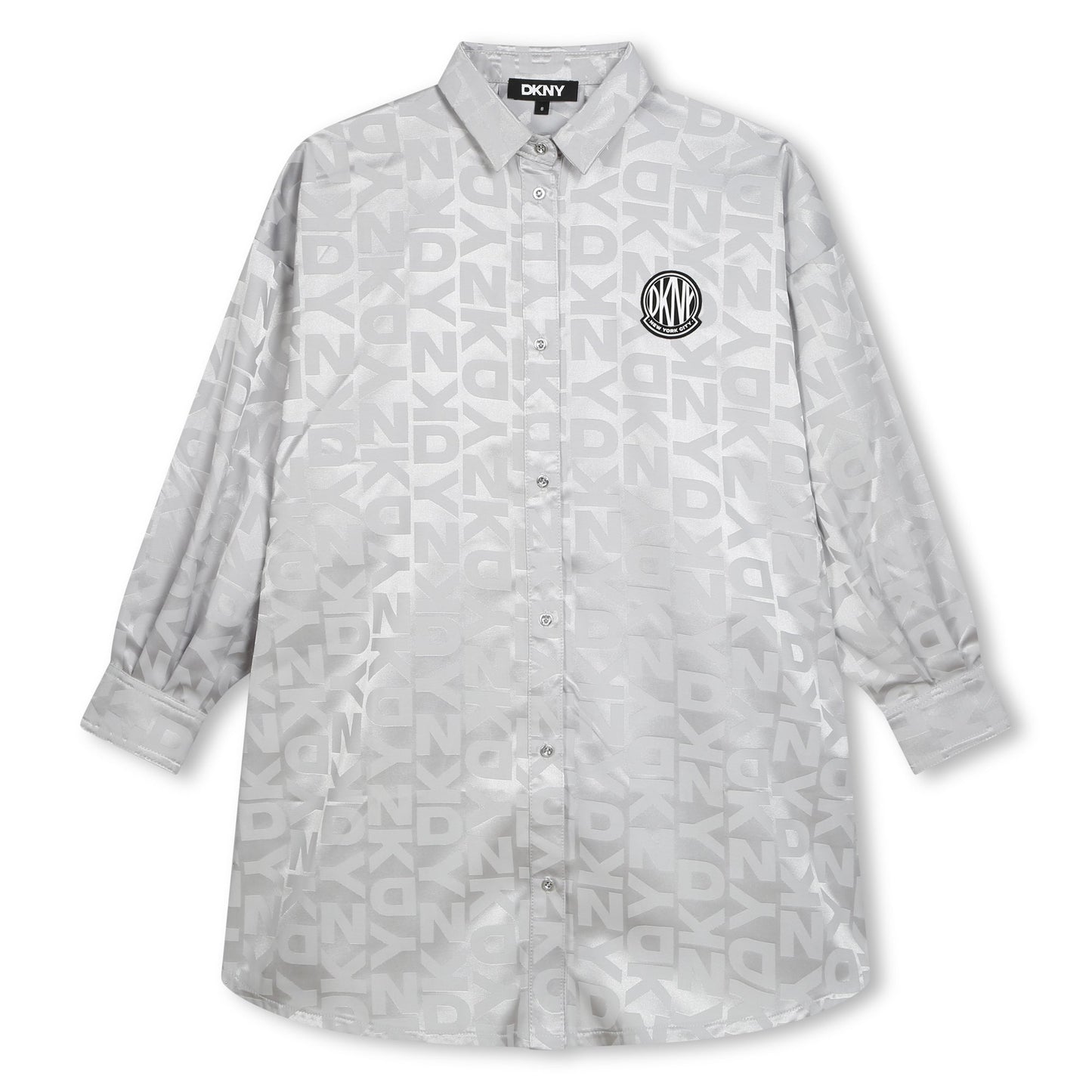 LONG SLEEVE SHIRT DRESS WITH LOGO