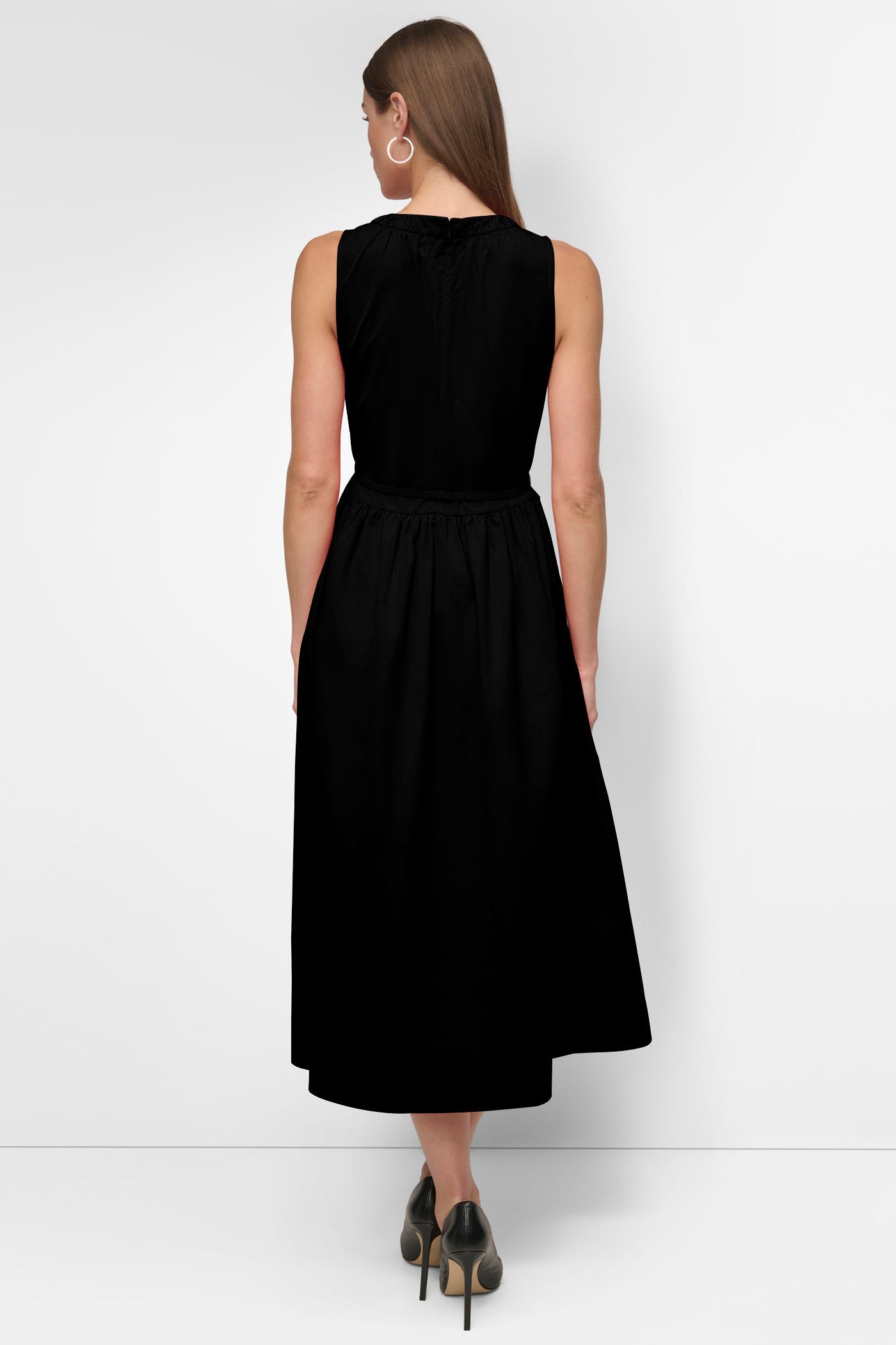 SLEEVELESS SHIRRING NECK DRESS