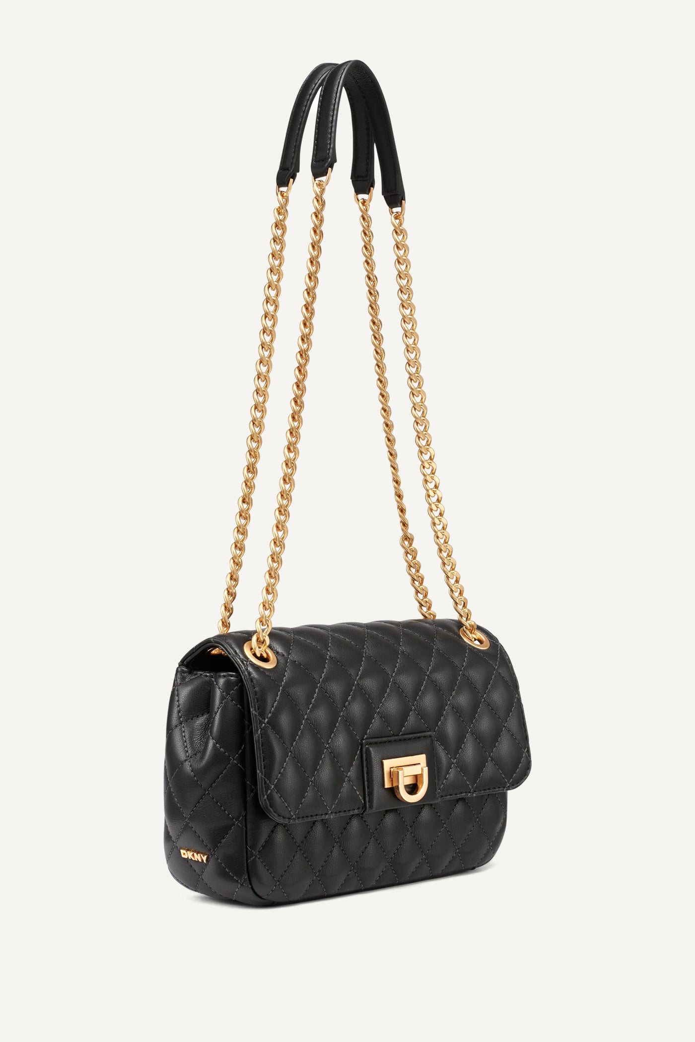 DKNY FINLEY MEDIUM FLAP SHOULDER BAG BLACK