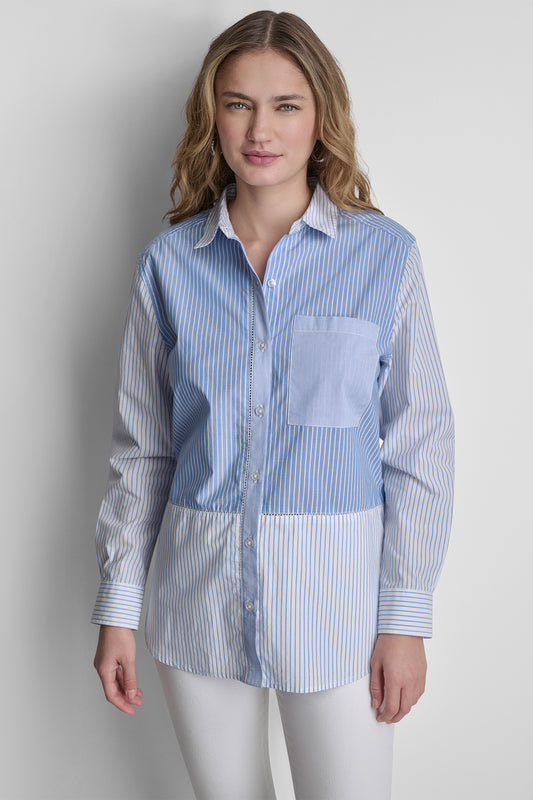 LONG SLEEVE POPLIN TOP