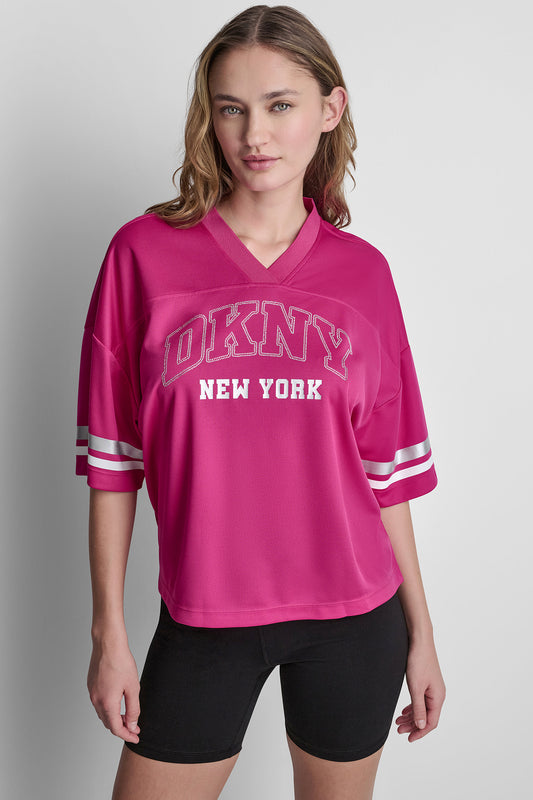 DKNY VARSITY RHINESTONE TOP