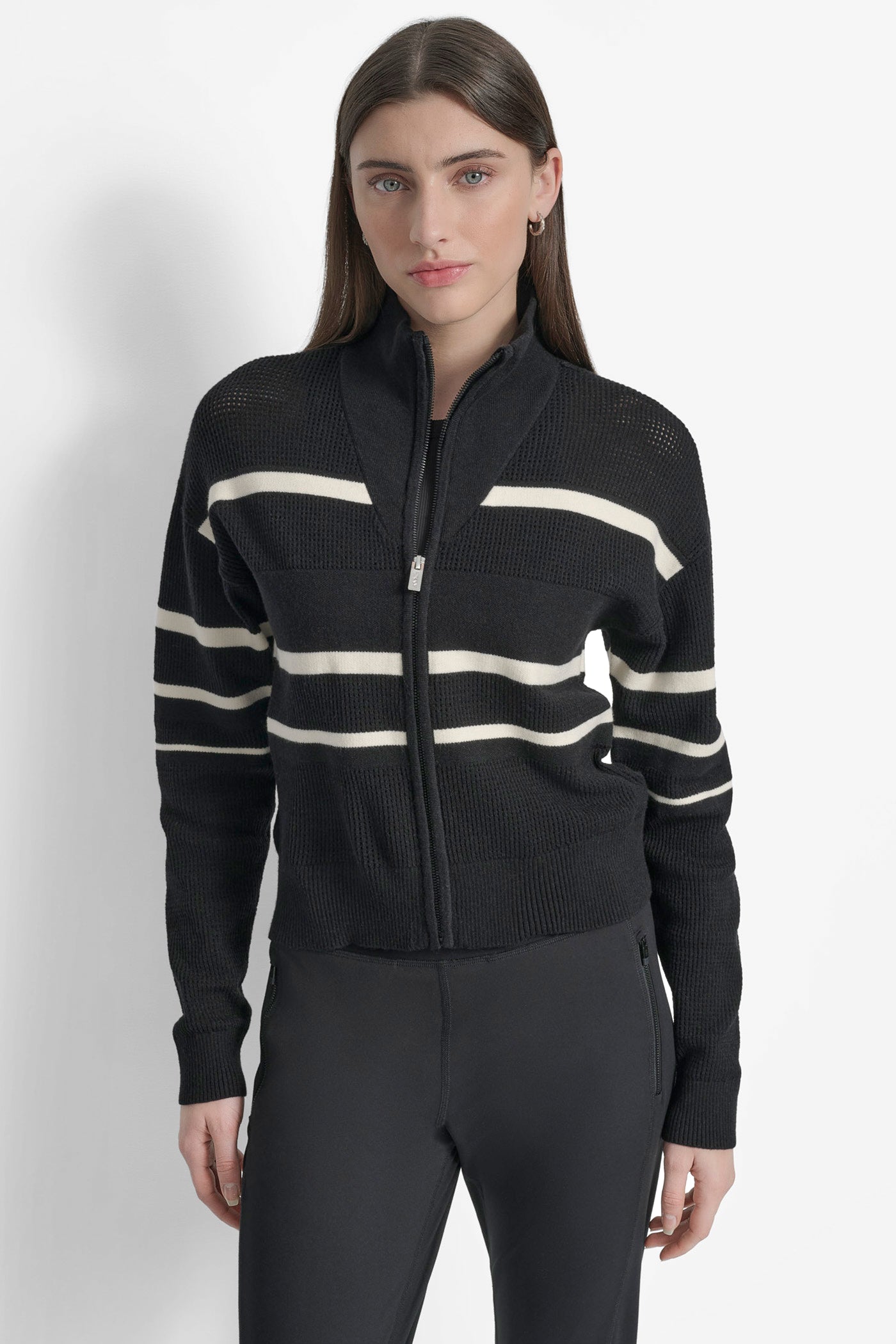 LONG SLEEVE ZIP FRONT SWEATER