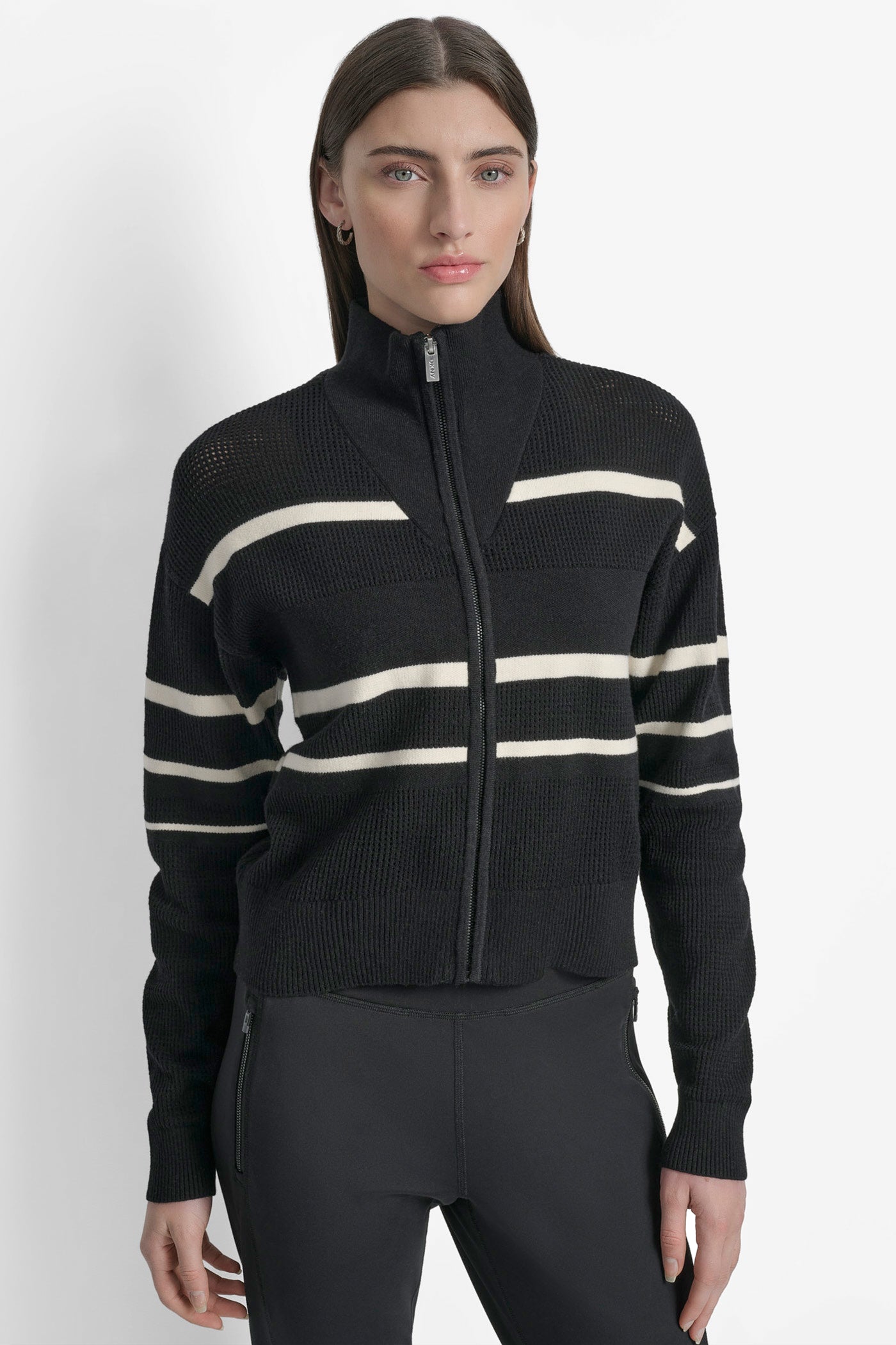 LONG SLEEVE ZIP FRONT SWEATER