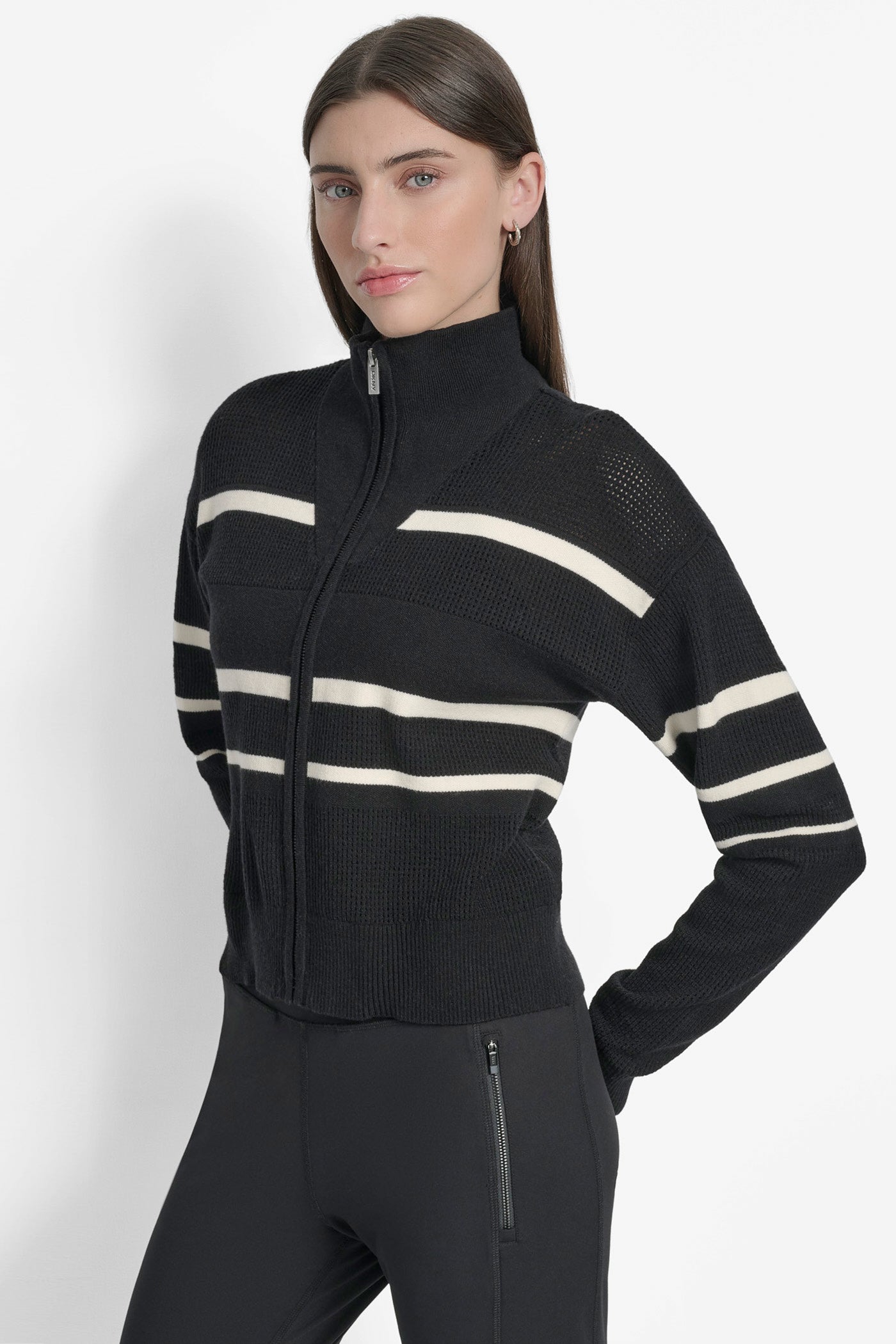 LONG SLEEVE ZIP FRONT SWEATER