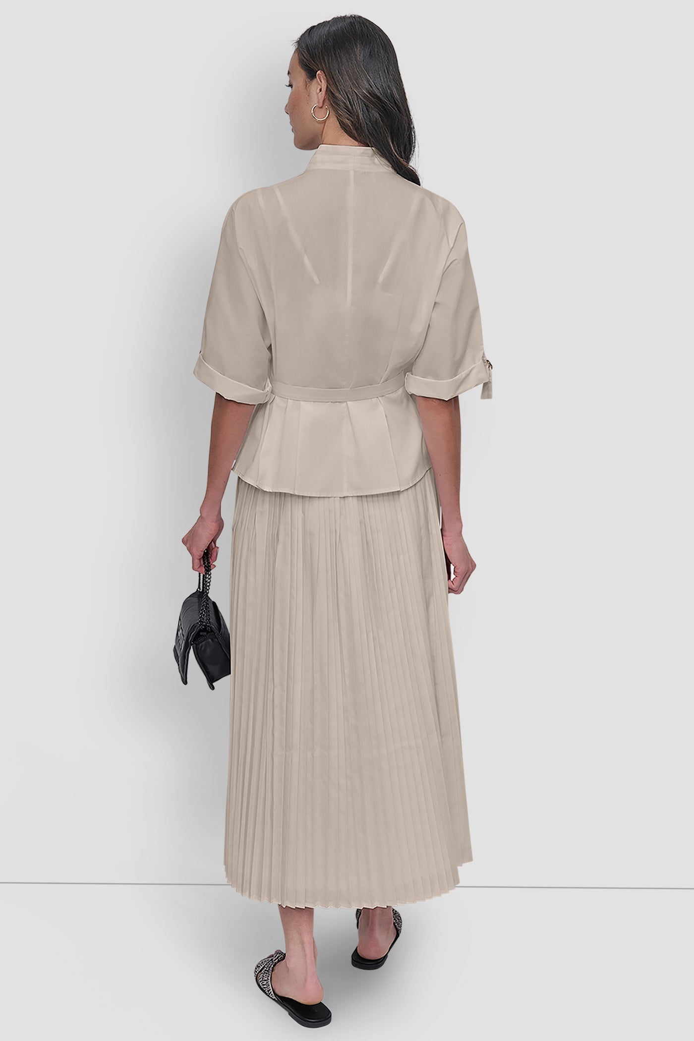 MIDI PLEATED SKIRT W LOGO