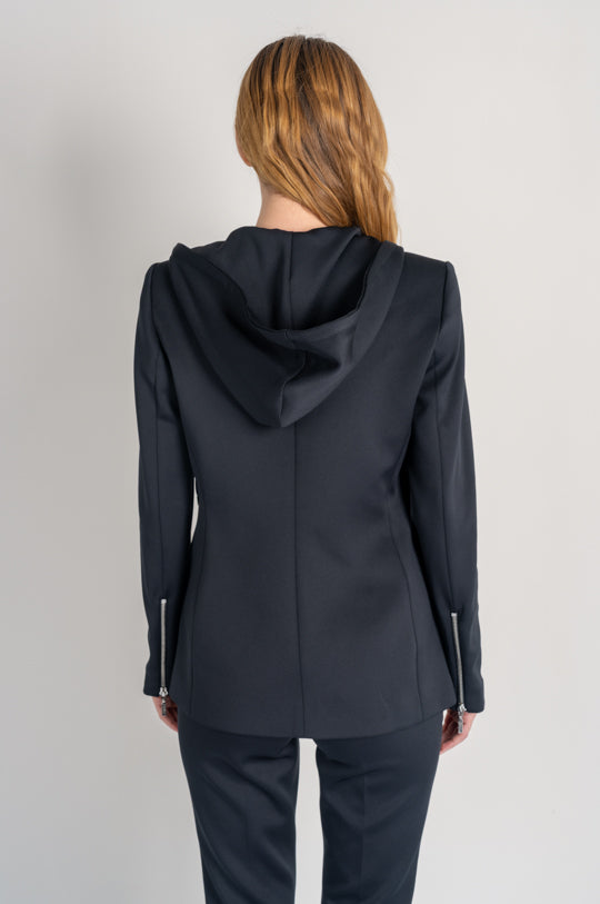 ONE BUTTON JACKET WITH HOOD