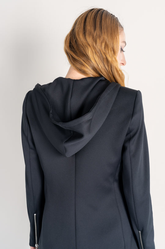 ONE BUTTON JACKET WITH HOOD