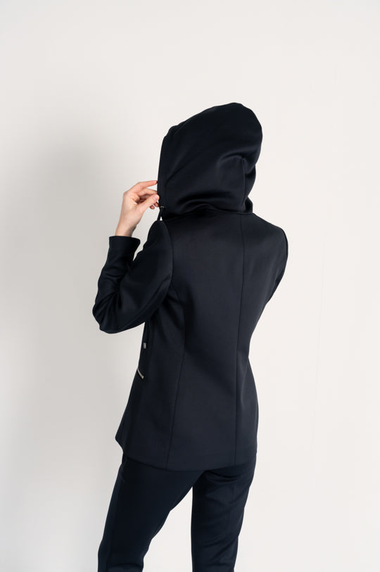 ONE BUTTON JACKET WITH HOOD