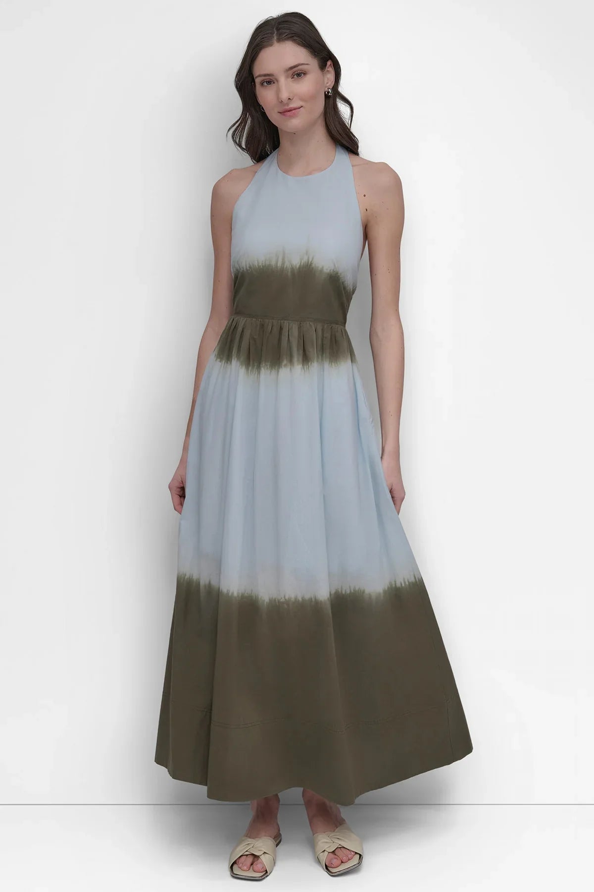 TIE DYE MAXI HALTER DRESS