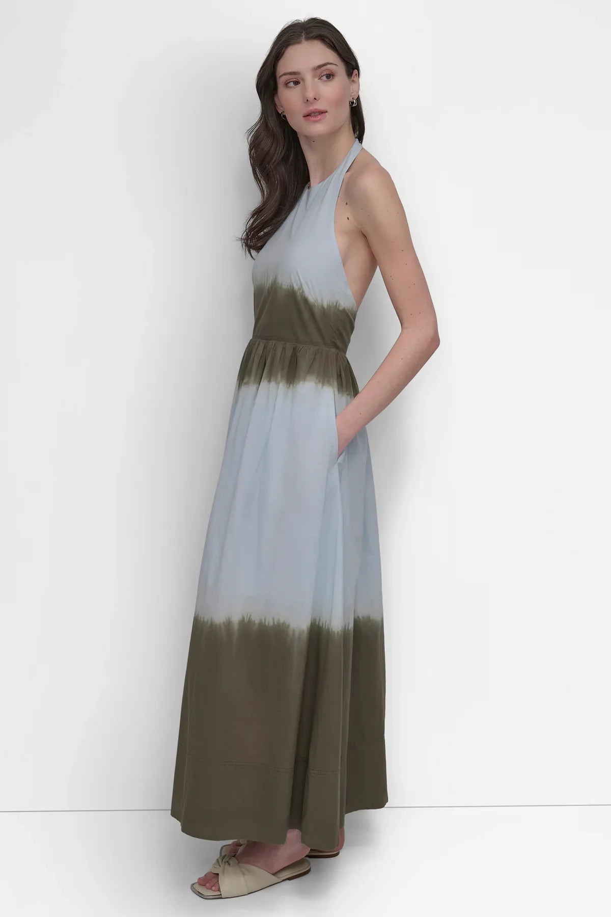 TIE DYE MAXI HALTER DRESS