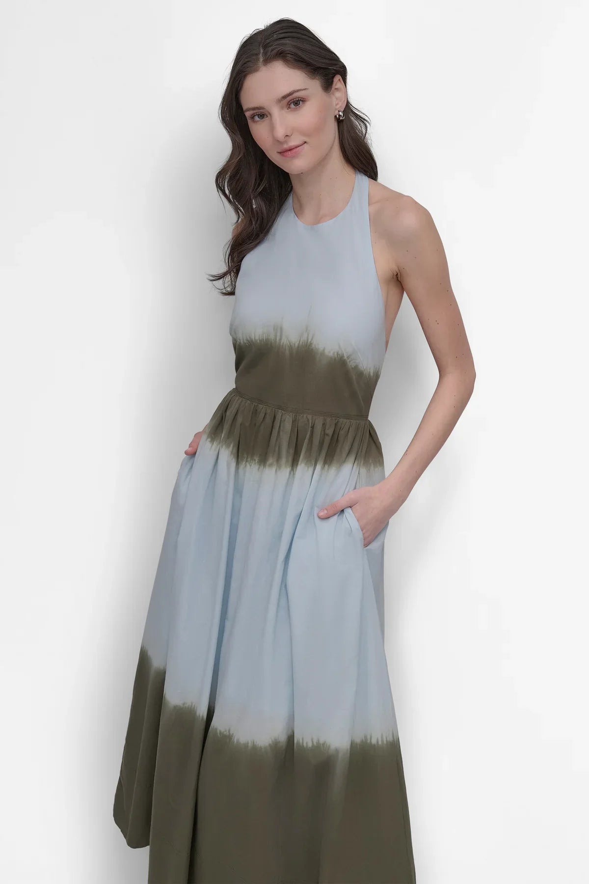 TIE DYE MAXI HALTER DRESS