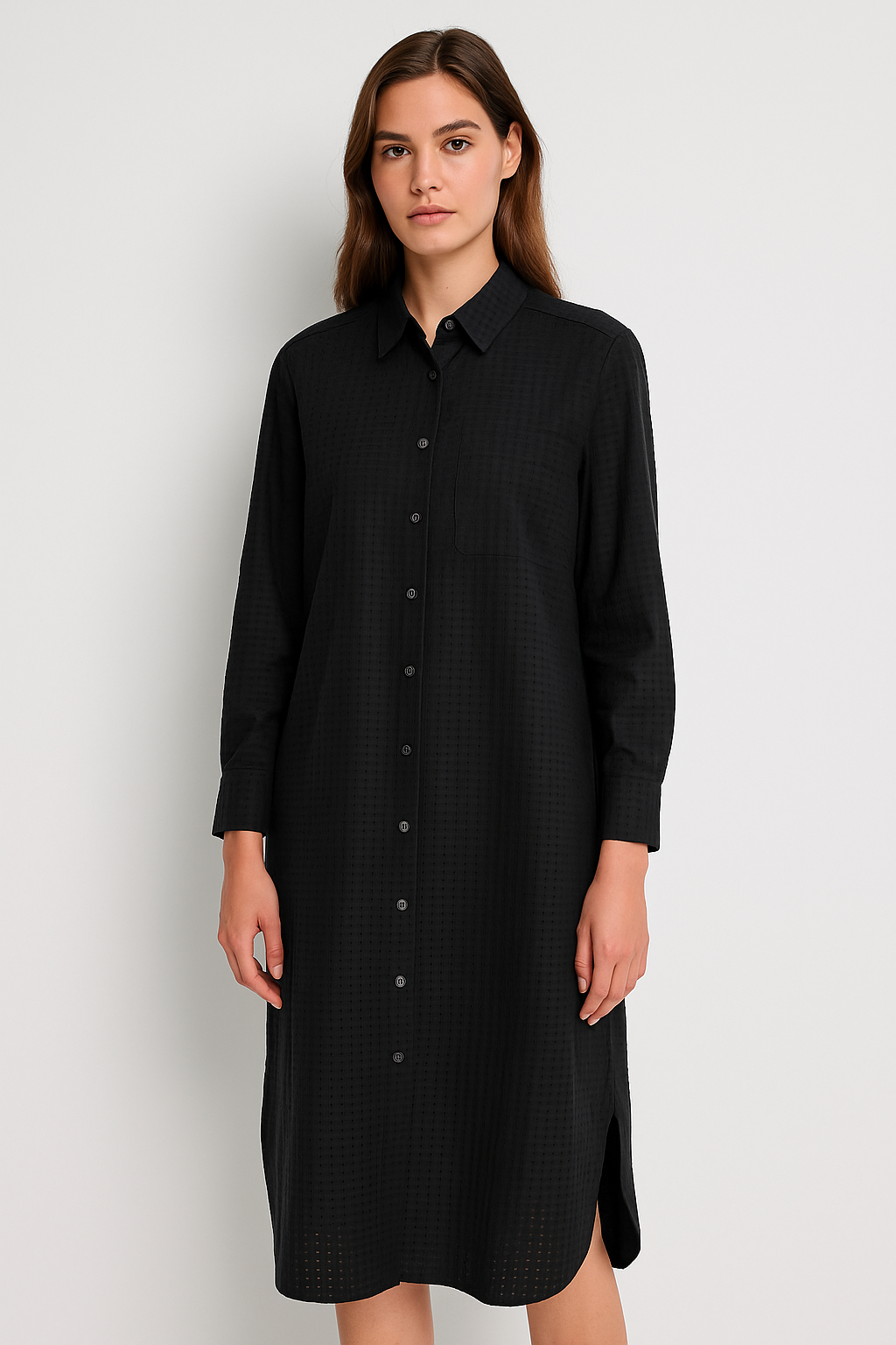 L/S BTN DOWN DRESS W