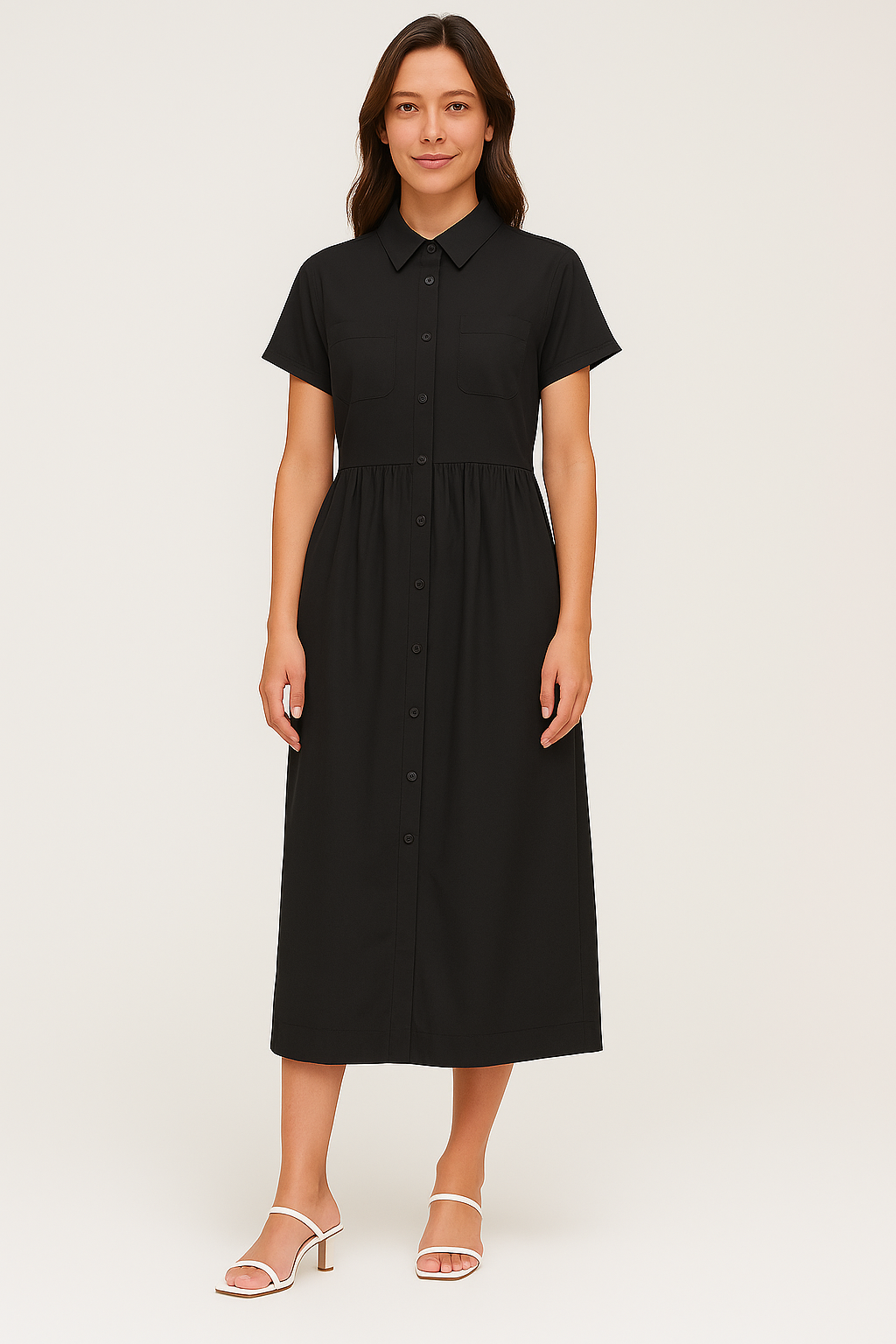 S/S BTN DOWN A-LINE