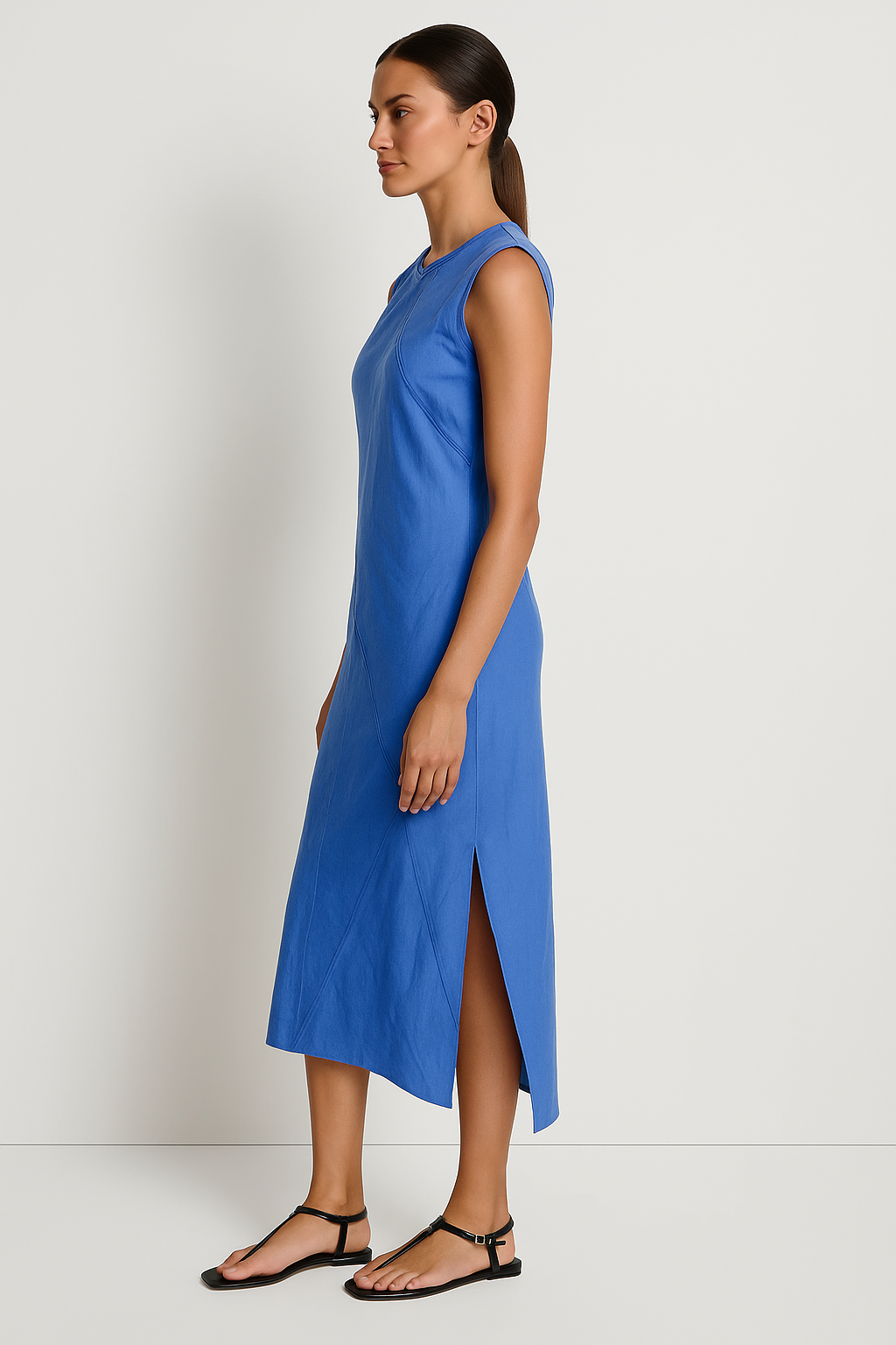 SLVLESS BIAS CUT DRESS