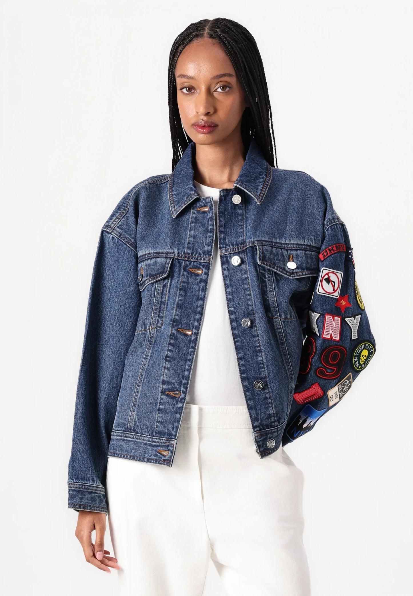 LONG SLEEVE DENIM JACKET WITH PATCHES