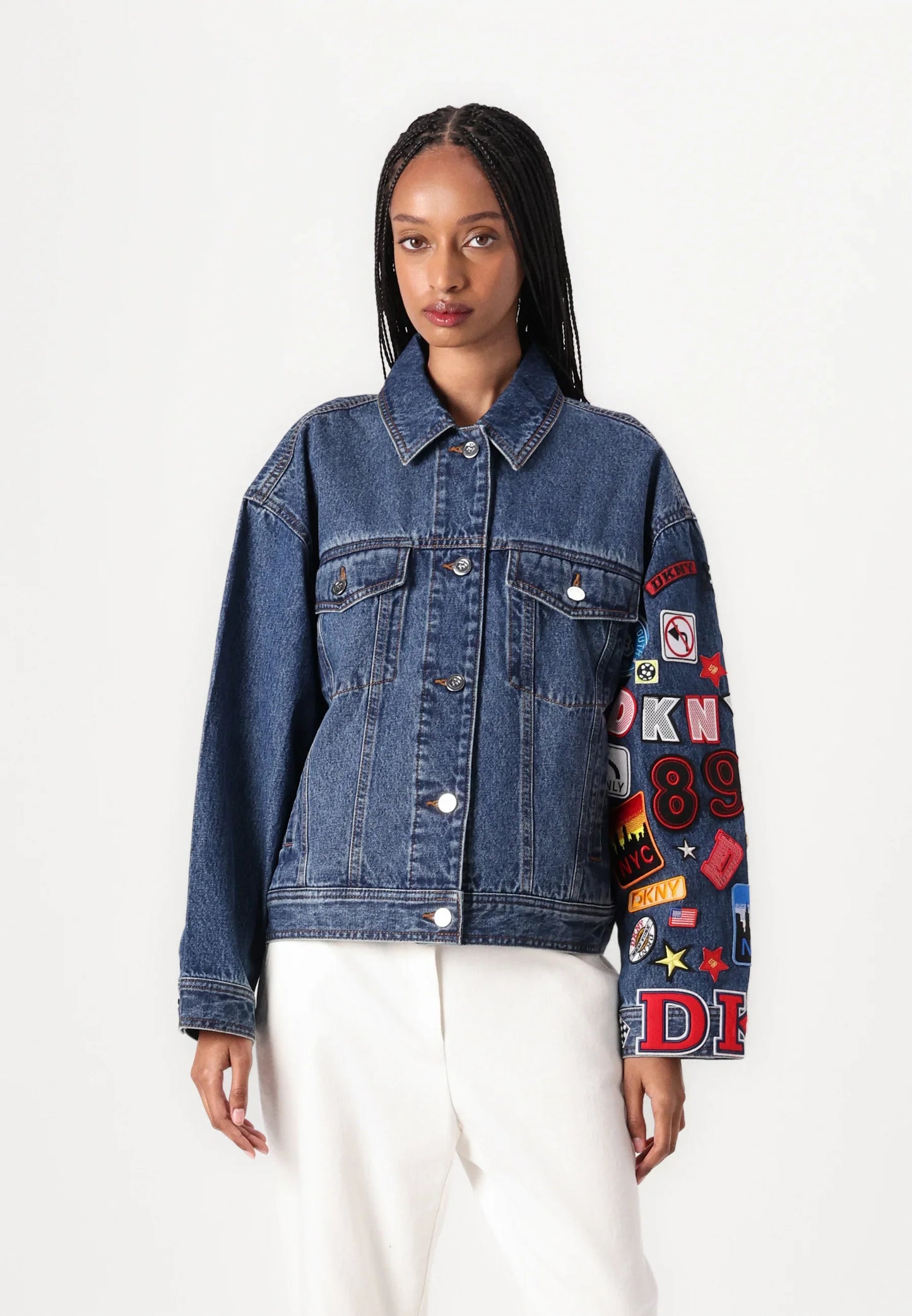 LONG SLEEVE DENIM JACKET WITH PATCHES
