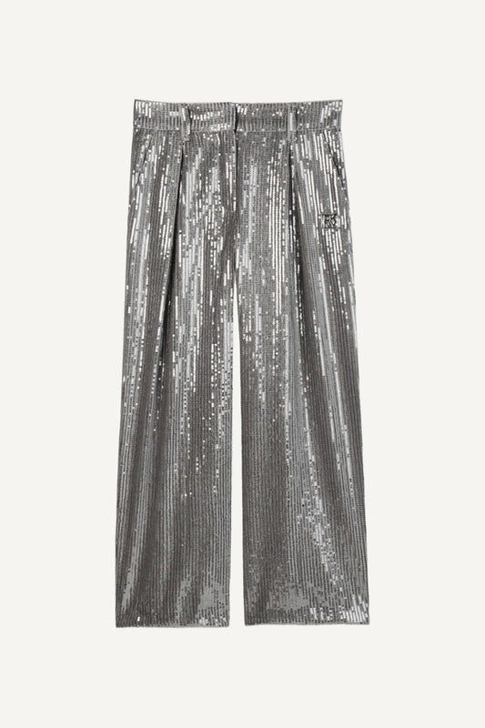 Girls Mini-Me Silver Pants