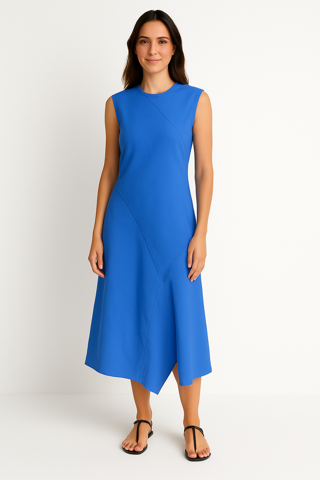 SLVLESS BIAS CUT DRESS