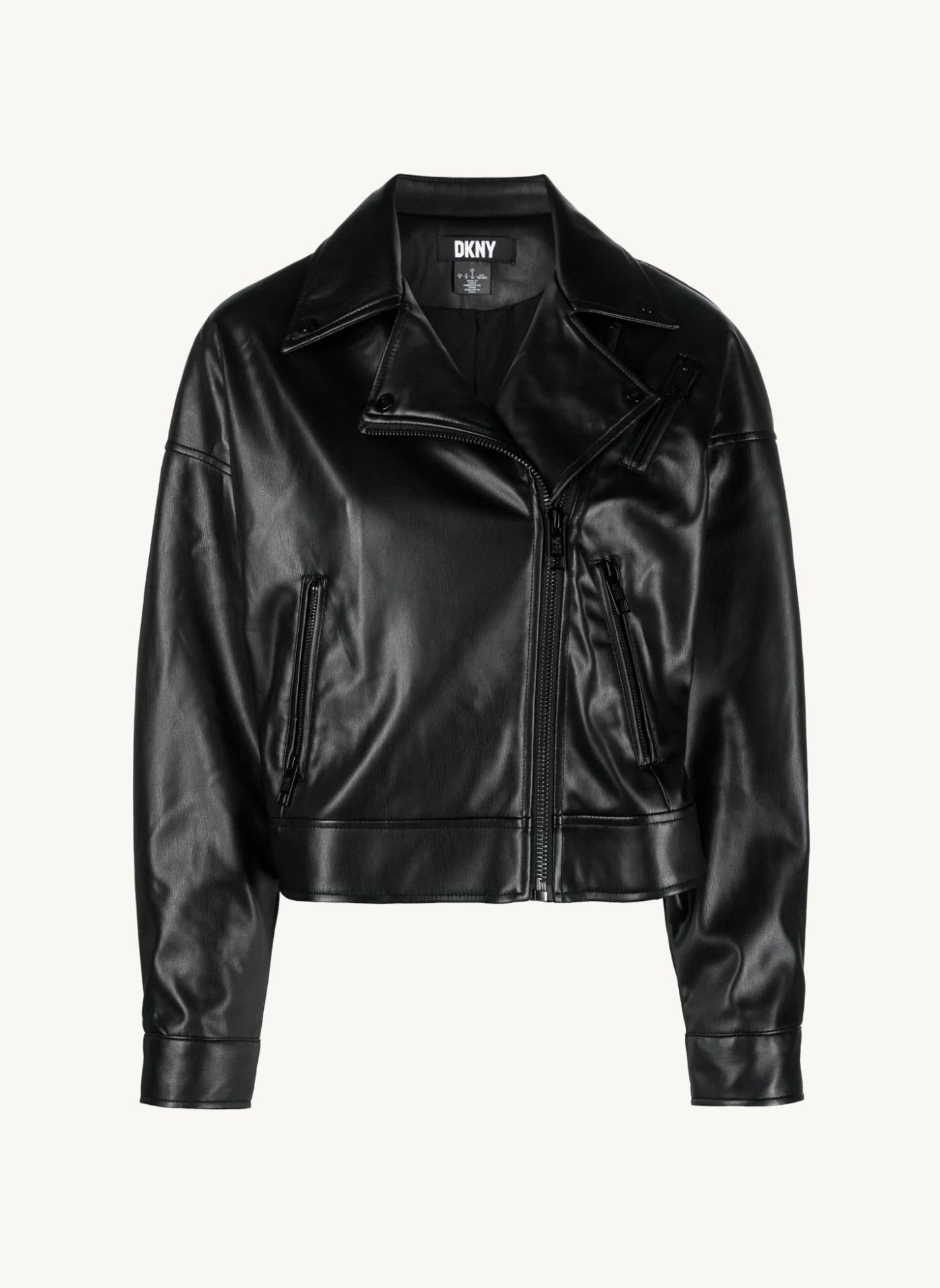 Dkny leather moto jacket best sale