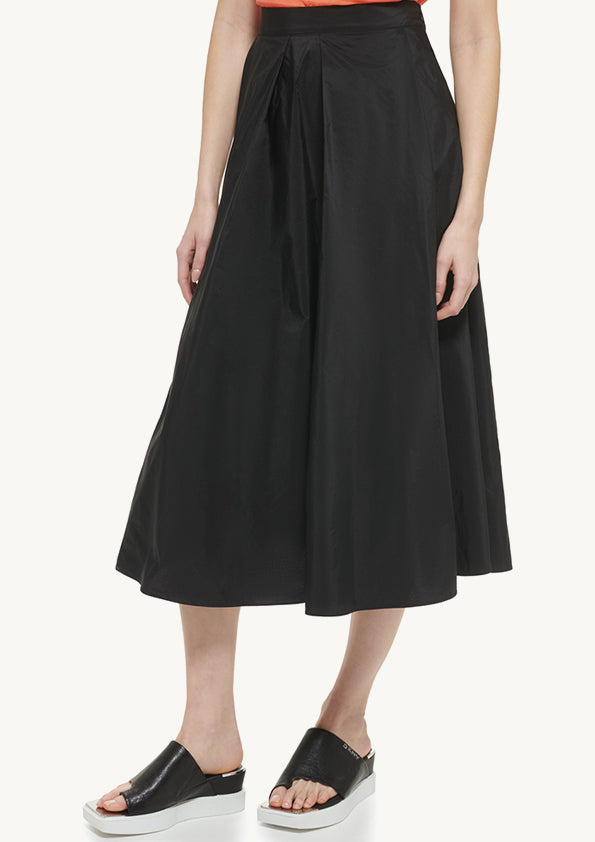 Taffeta high clearance waisted maxi skirt