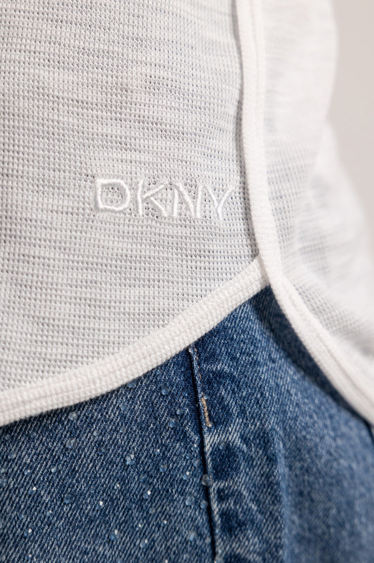 MINI SLUB WAFFLE 3/4 SLEEVE TEE WITH V INSET