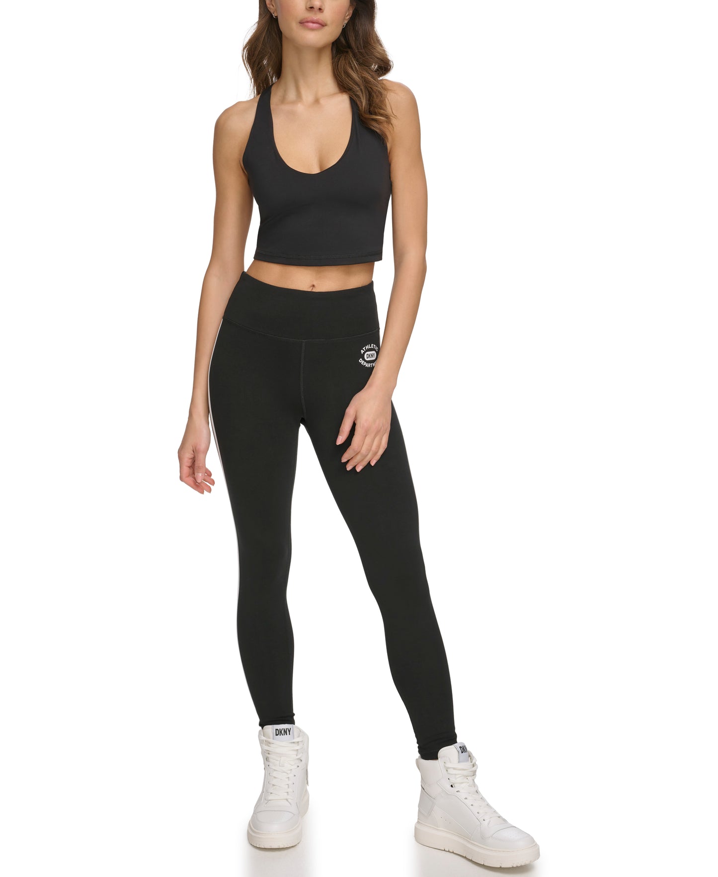 High Waist 7/8 Length Leggings With Logo