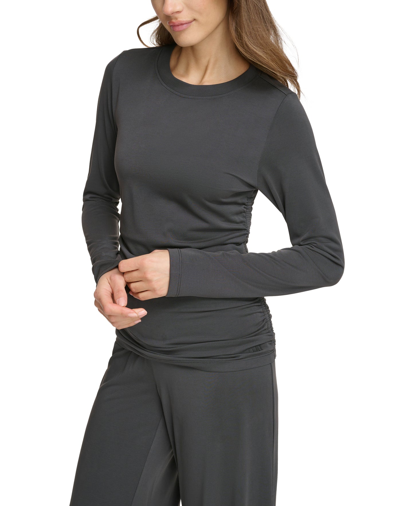 Long Sleeve Top With Side Ruching