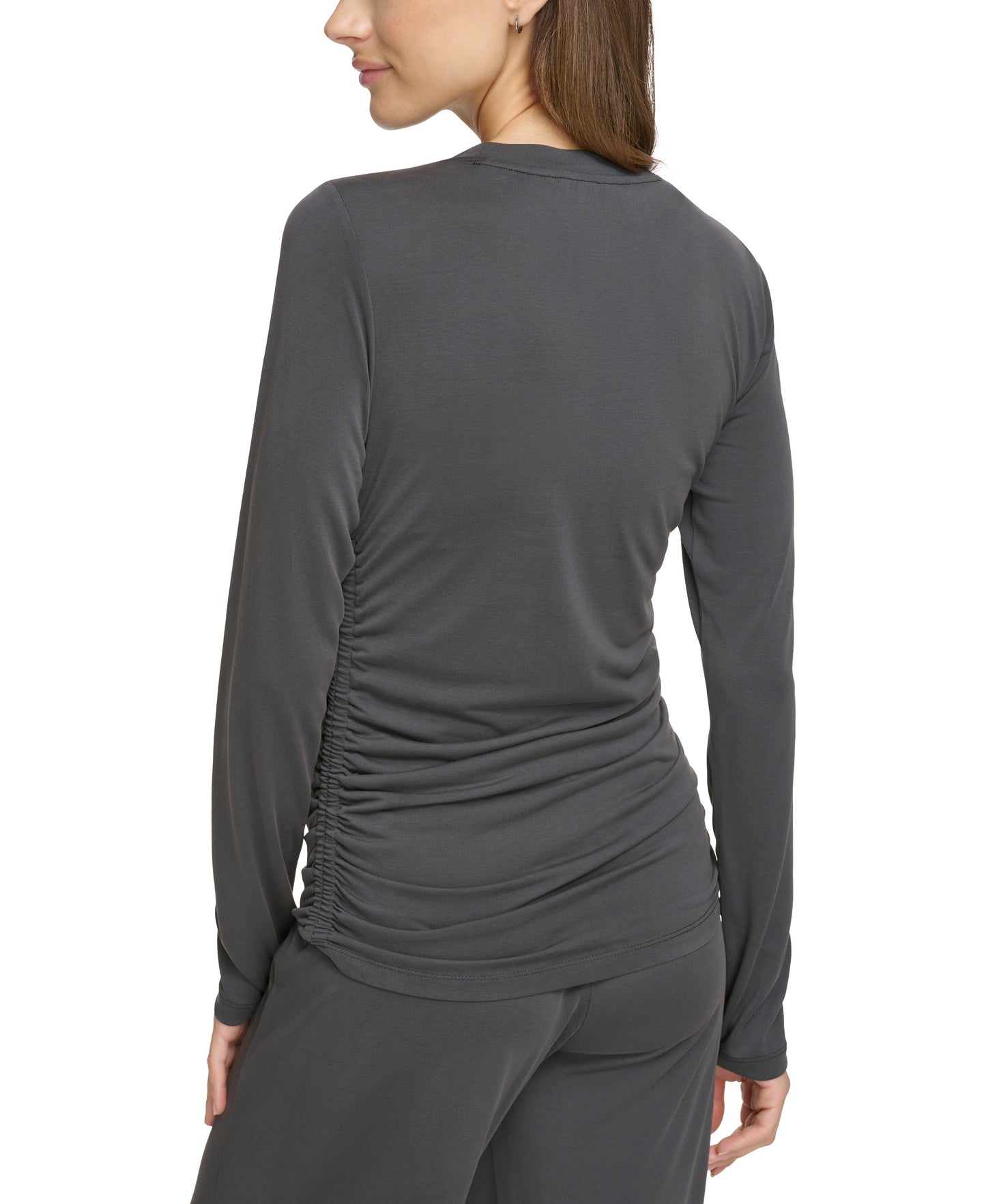 Long Sleeve Top With Side Ruching