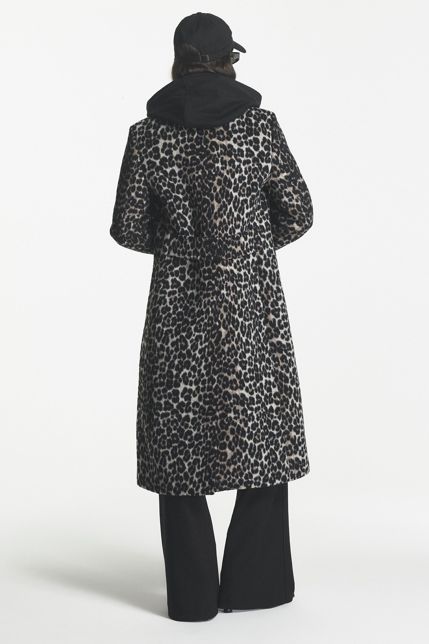 Leopard Print Single-Breasted Coat