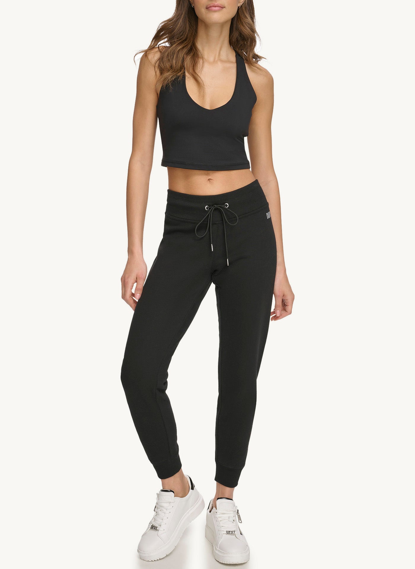 Black Jogger With Rhinestone Logo