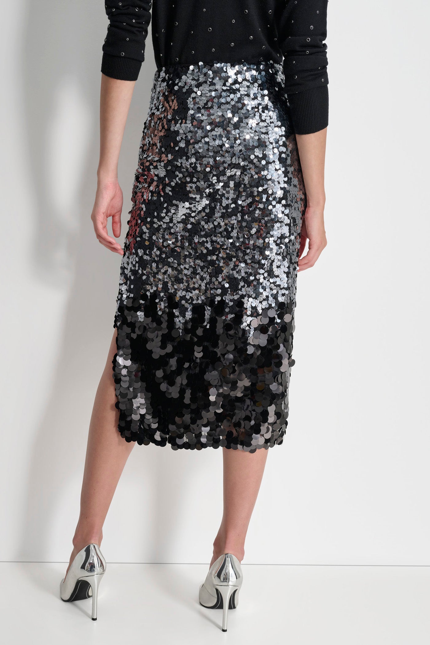 MULTI SCALE SEQUIN MIDI SKIRT