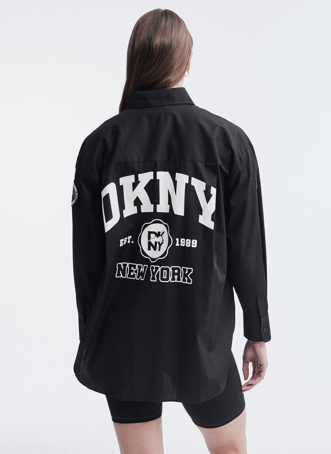 Long Sleeve Shirt With Dkny Patch Embroidery