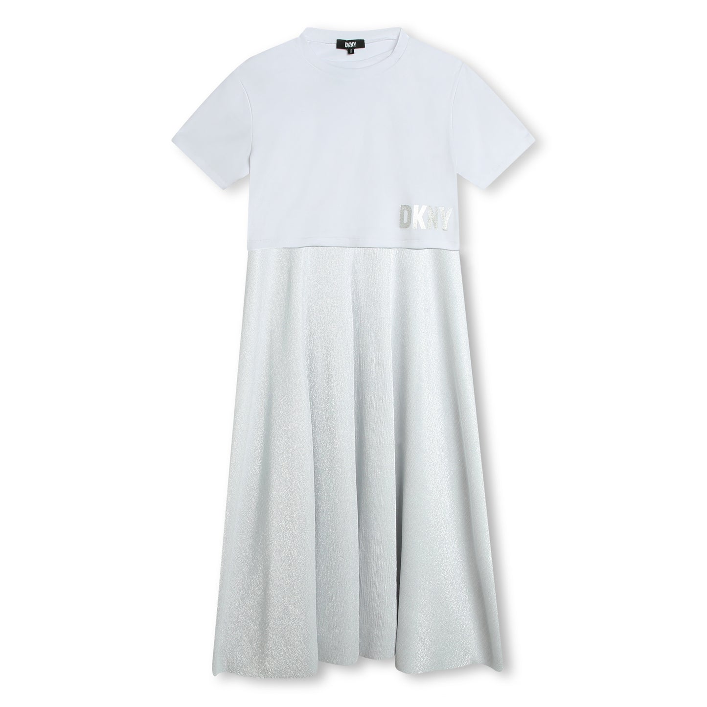 Small Sleeve Crew Neck Dress With Logo