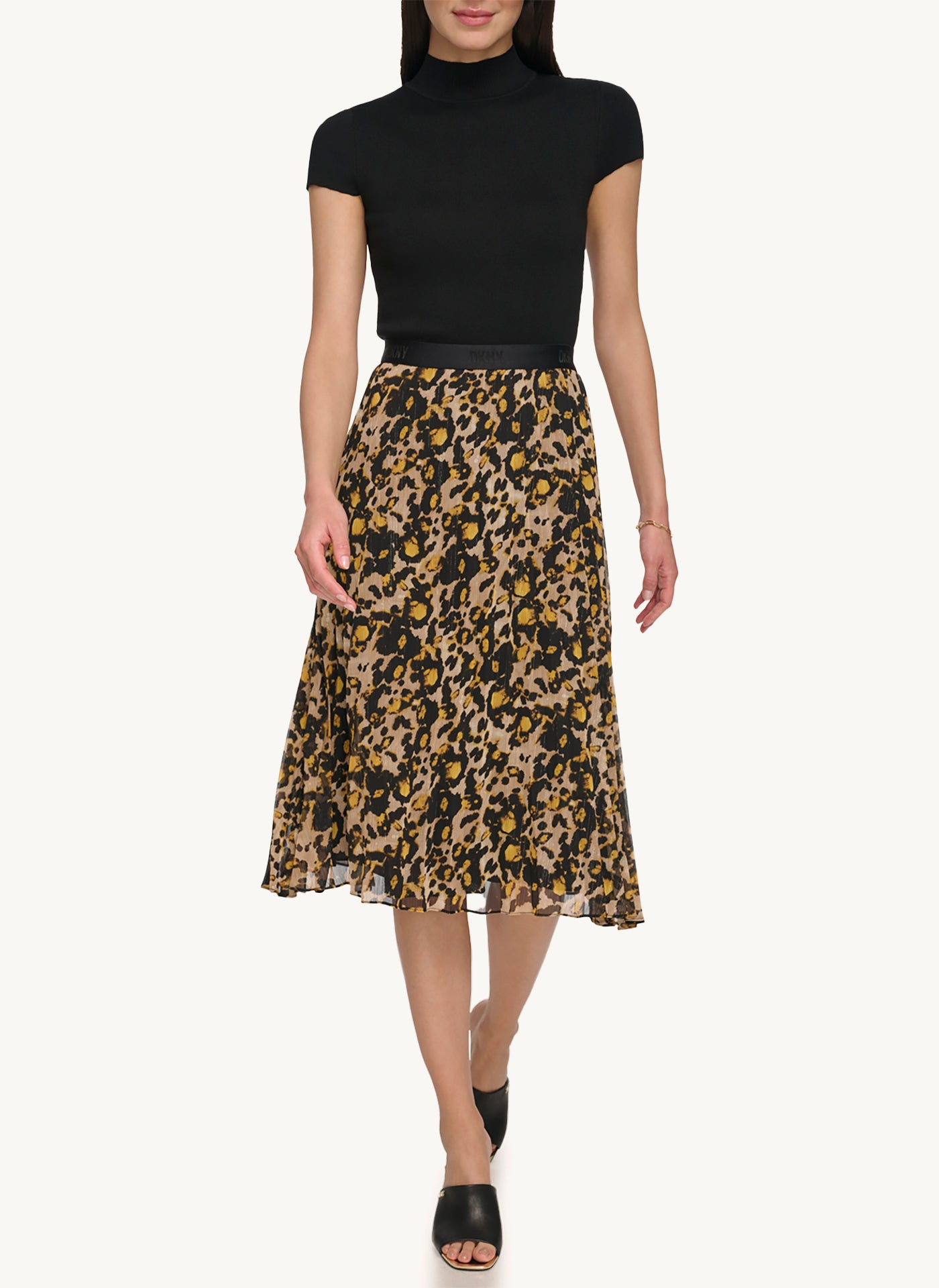 Maxi Printed Skirt With Logo Waistband