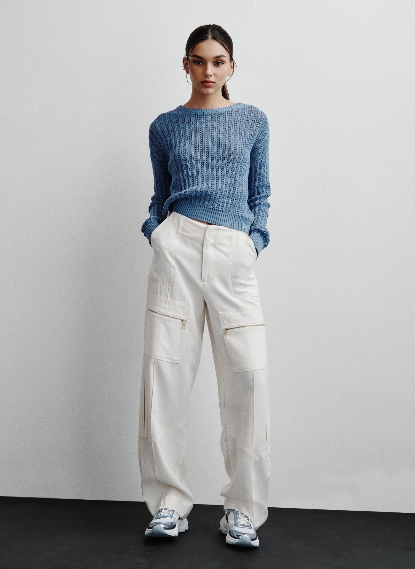 Wide Leg Cargo Trousers