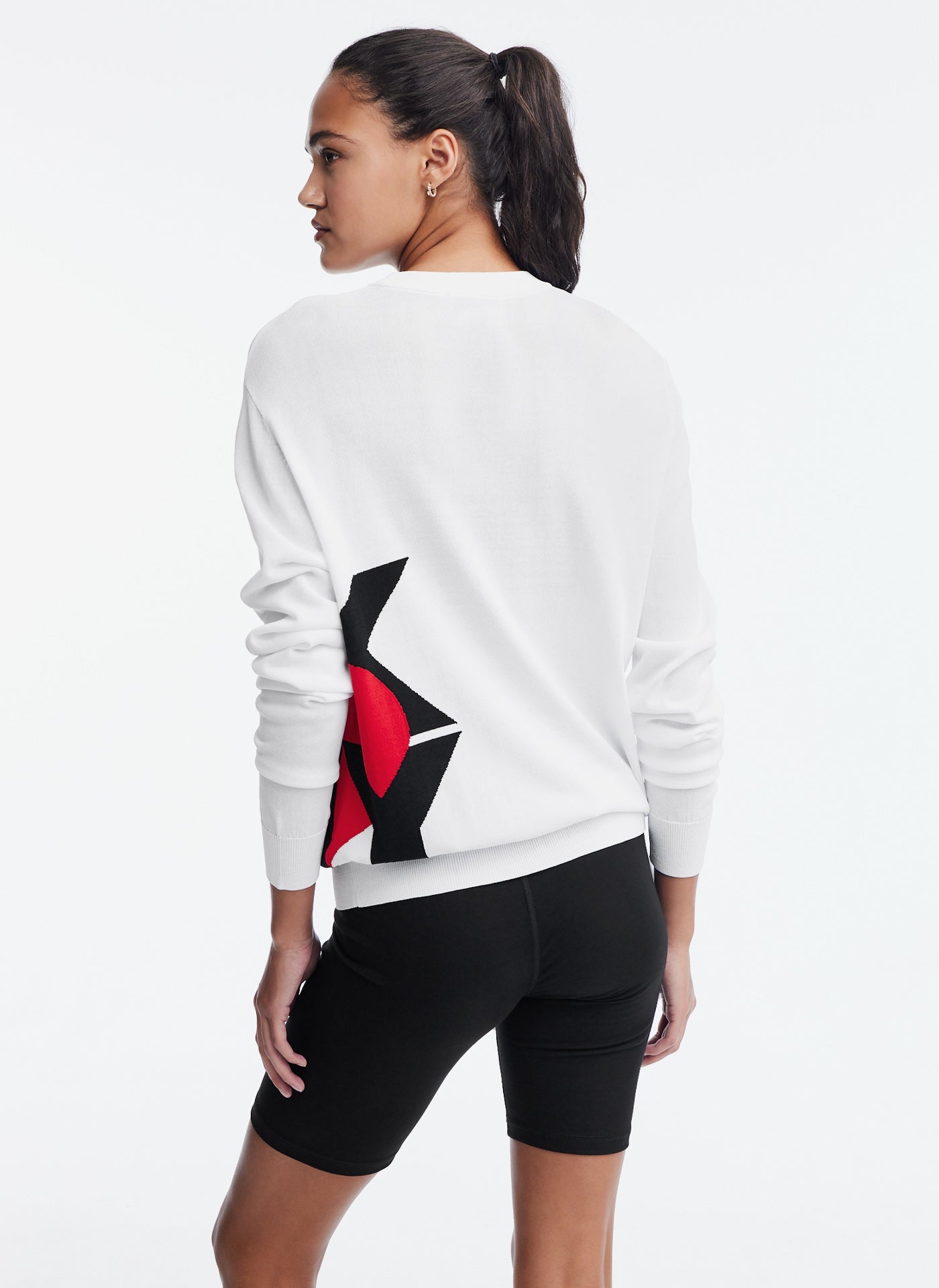 Long Sleeve Crew Neck Sweater With Logo