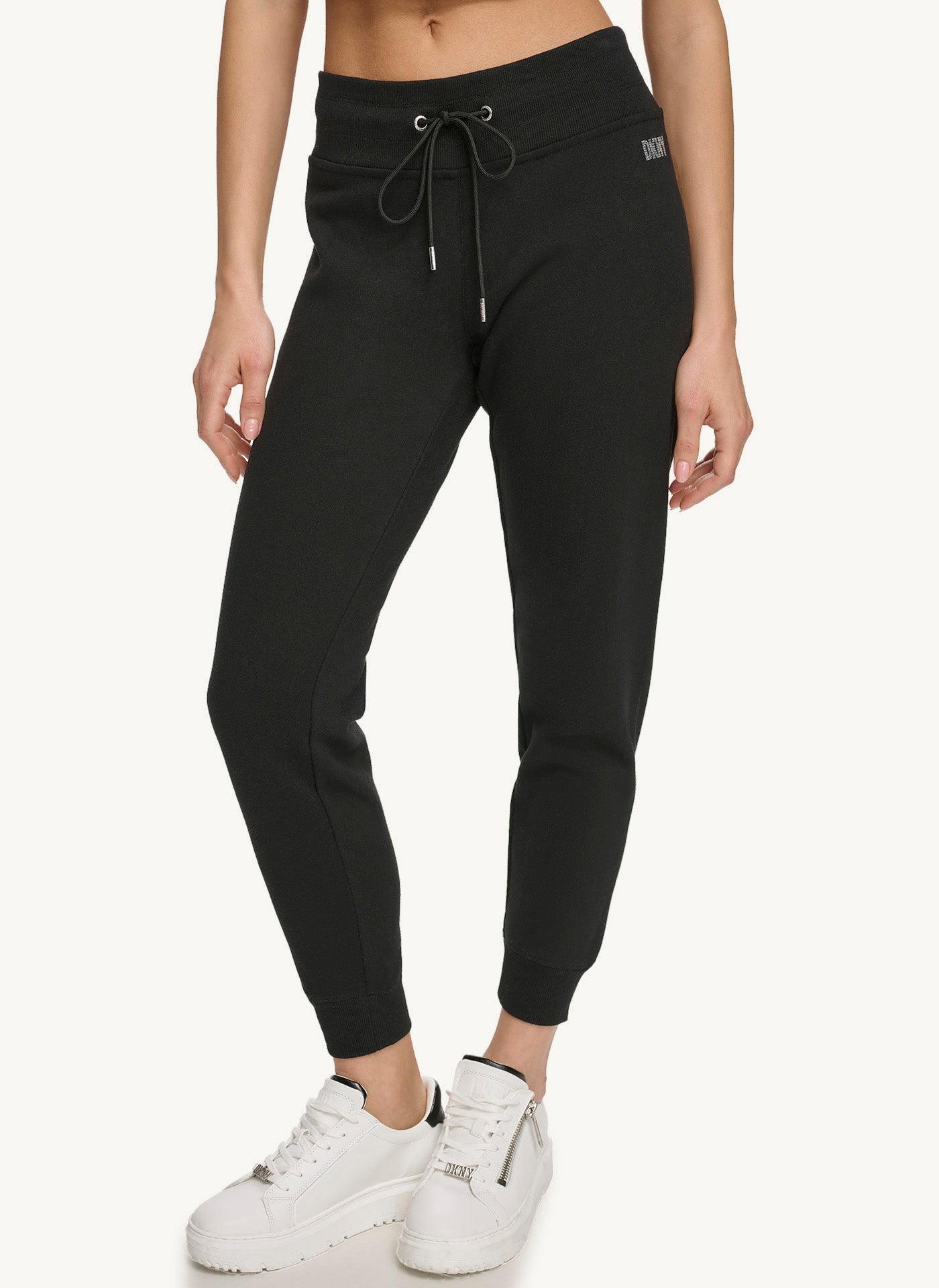 Black Jogger With Rhinestone Logo