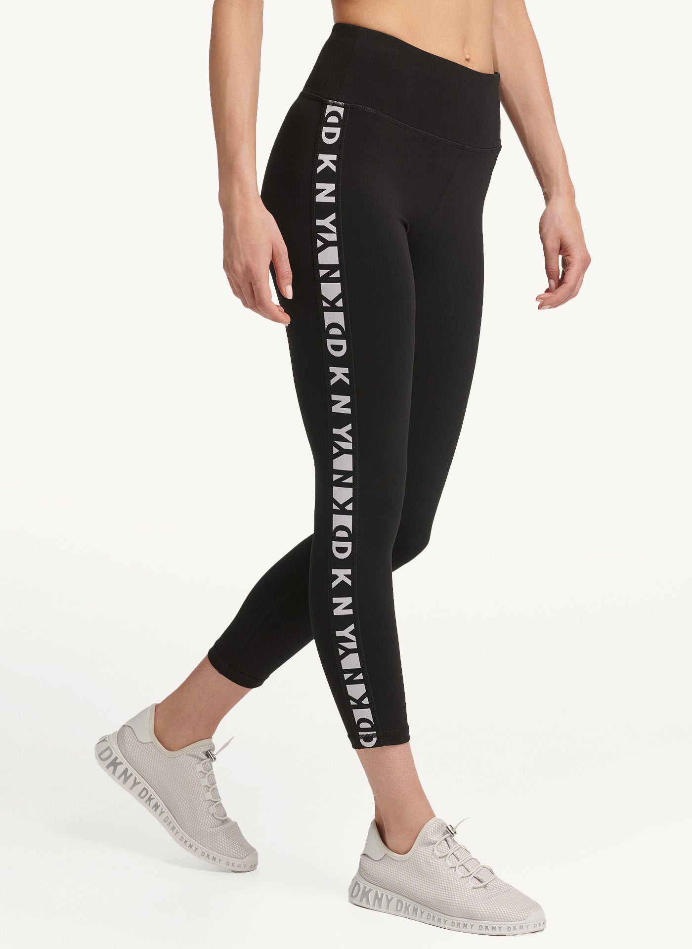 High Waist Leggings With Logo Side Stripe