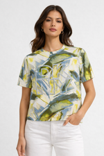 SHORT SLEEVE PRINTED STUDED LOGO TOP