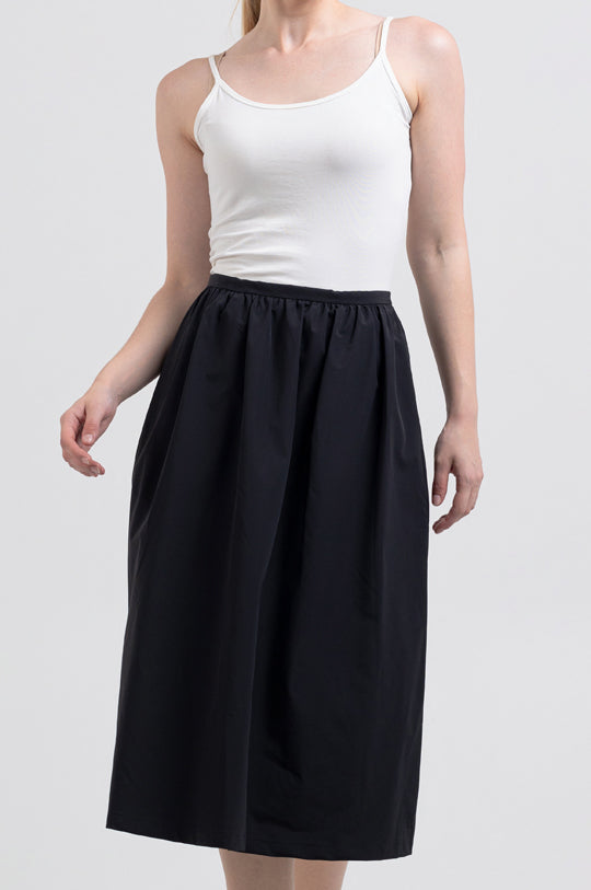 LONG A-LINE MIDI SKIRT