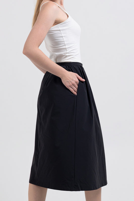 LONG A-LINE MIDI SKIRT