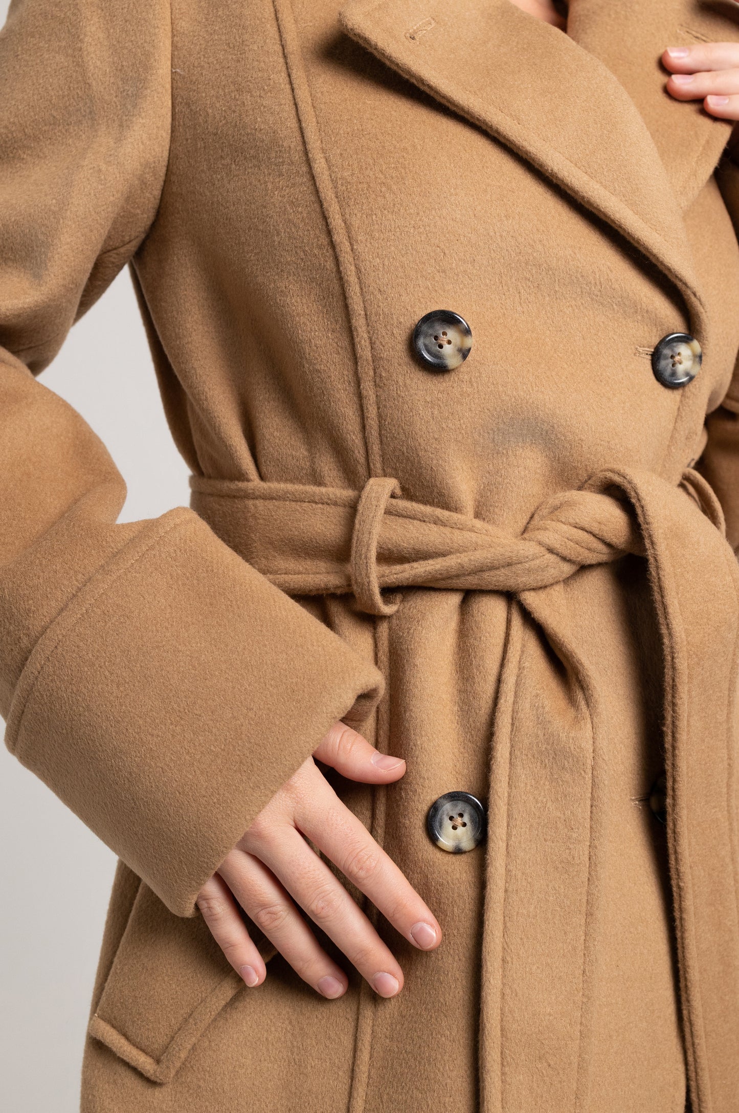 LONG SLEEVE SLIM LONG WOOL COAT