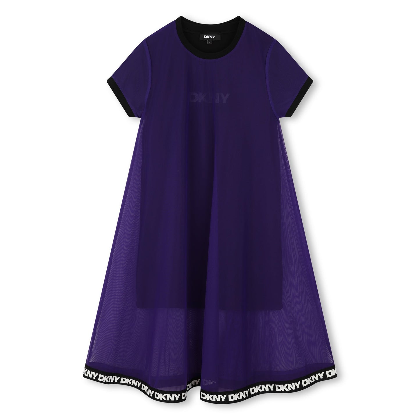 SMALL SLEEVE CREW NECK DRESS WITH LOGO HEM TAPE