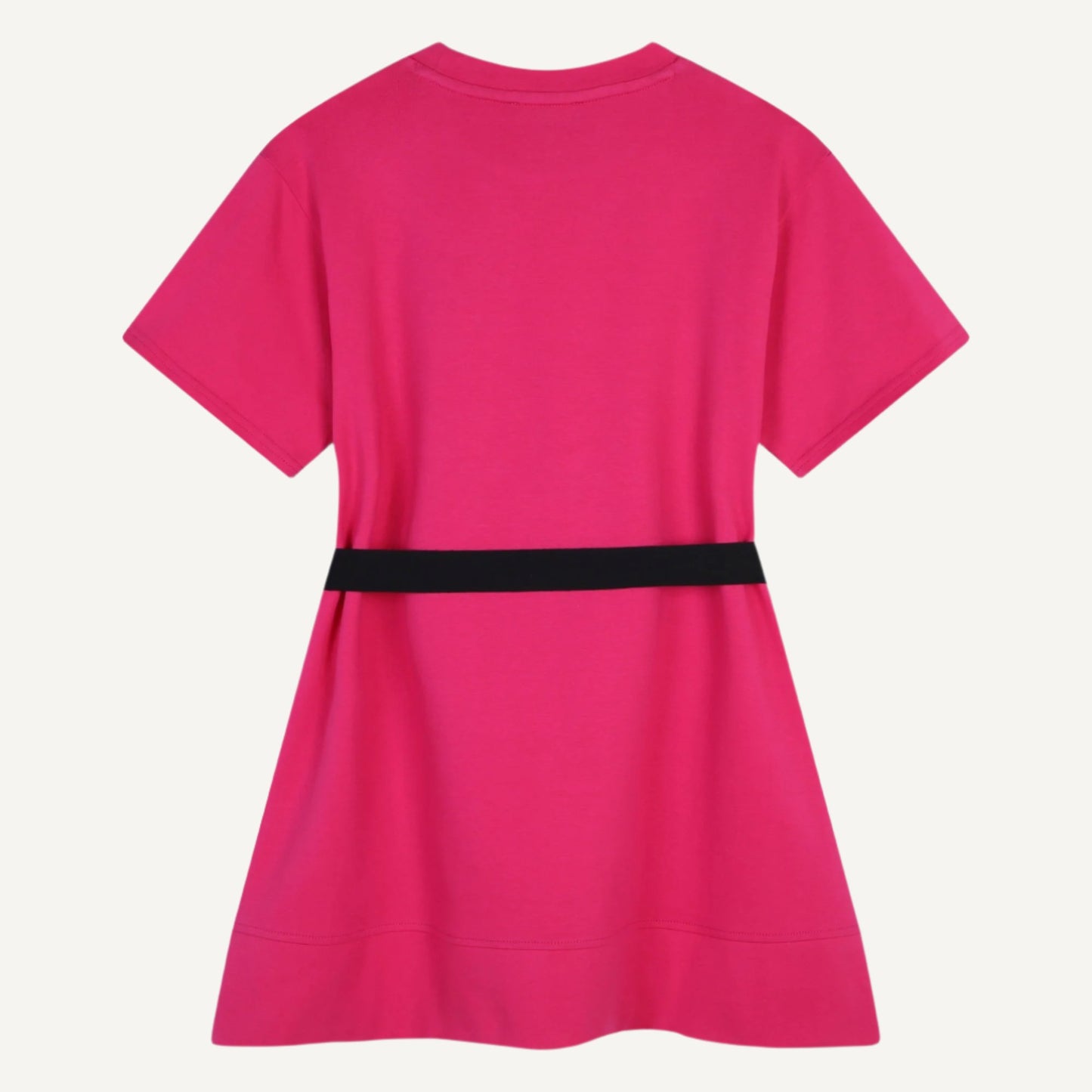 SMALL SLEEVE CREW NECK DRESS WITH BELT