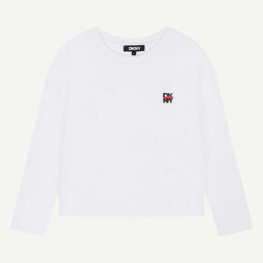 LONG SLEEVE CREW NECK TEE WITH LOGO