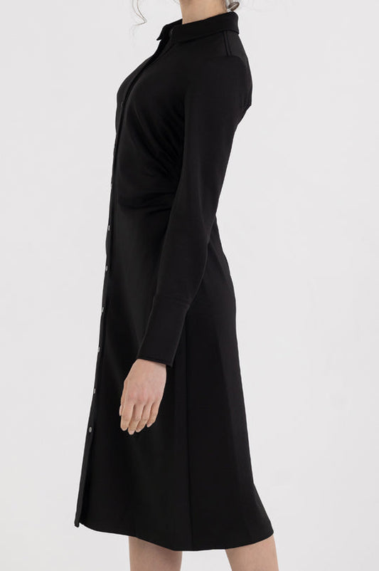 LONG SLEEVE SHIRT MIDI DRESS