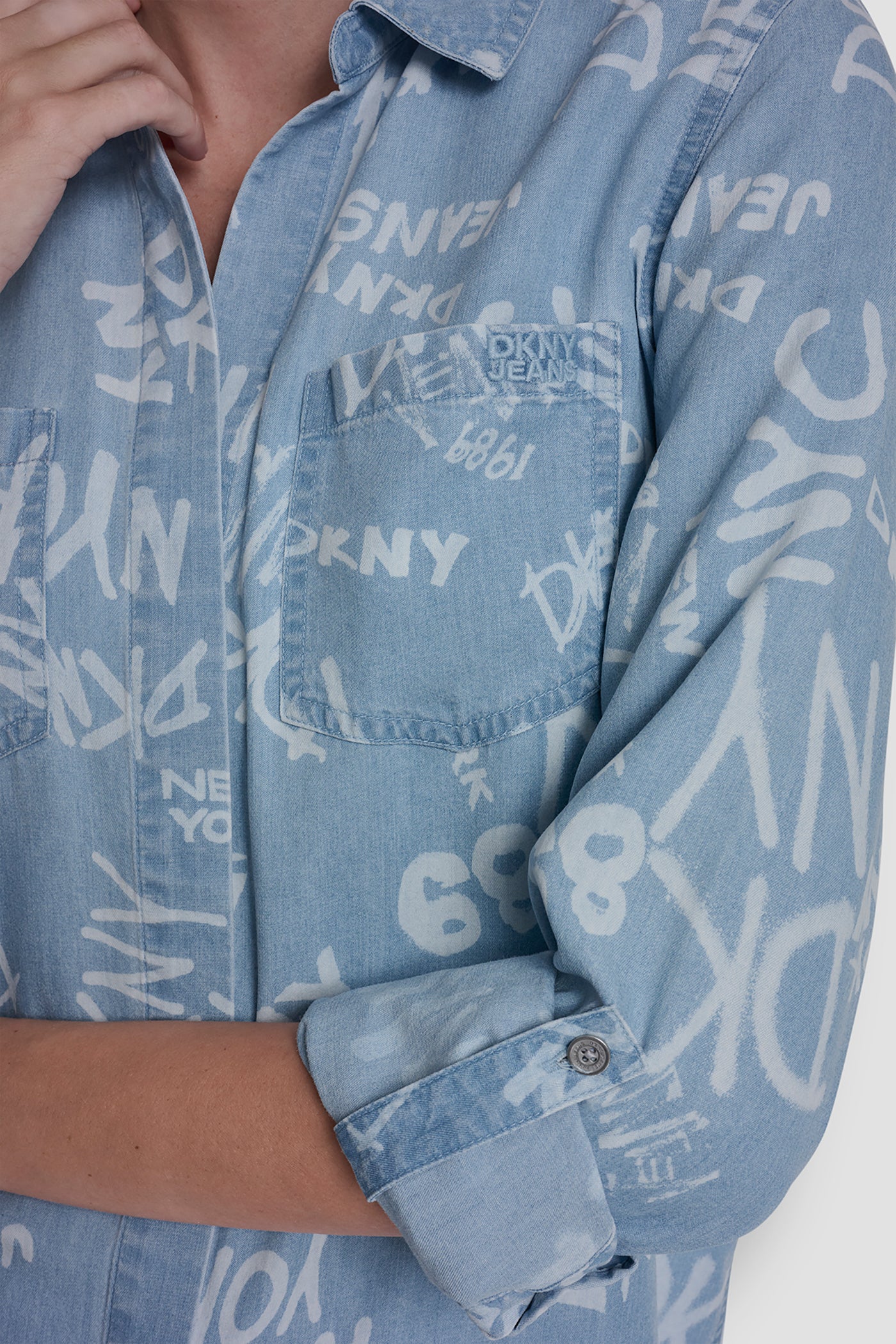 GARMENT DYE  PRINT SHIRT