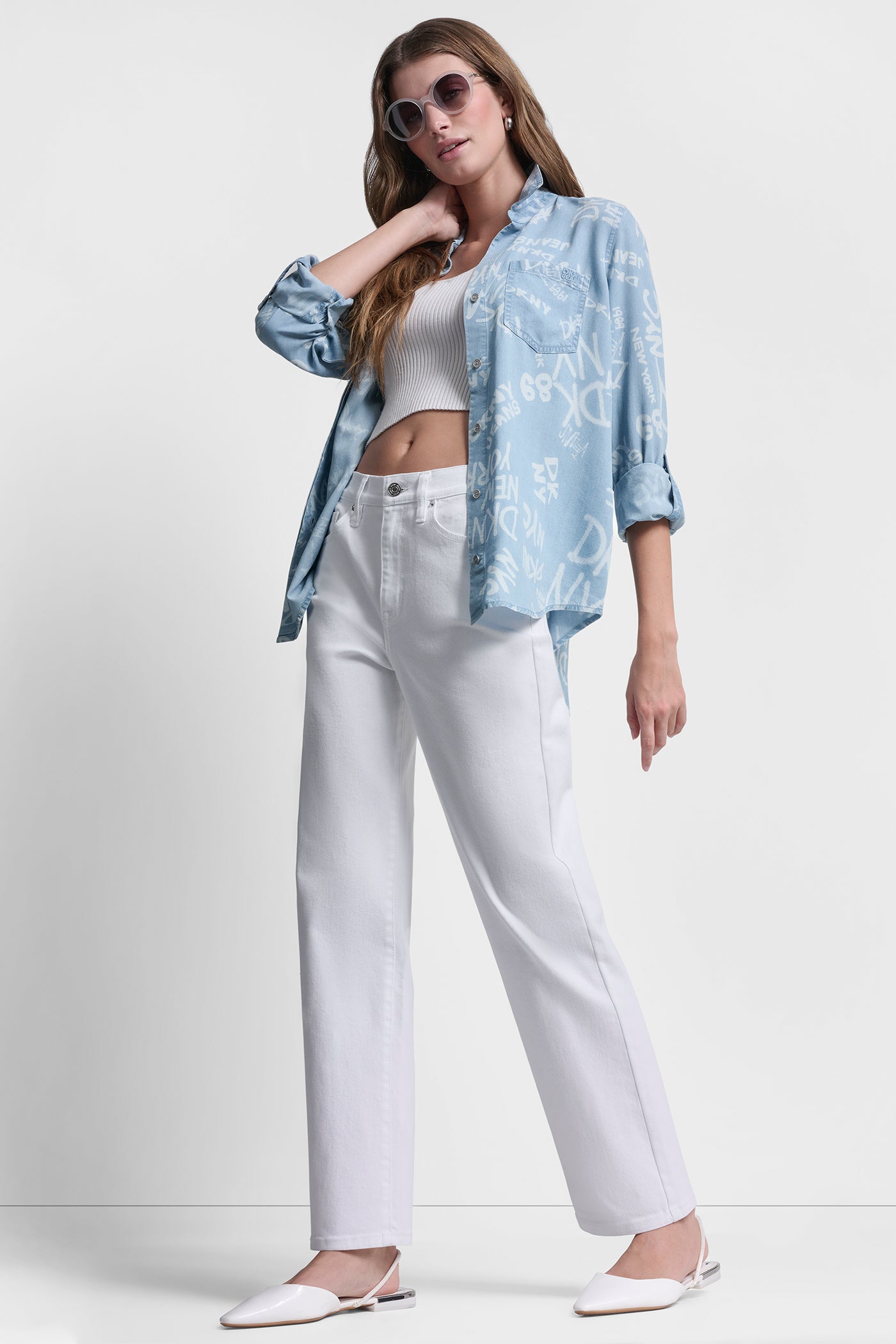 GARMENT DYE  PRINT SHIRT